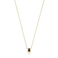 Collar motivo oso con baño de oro 18 kt sobre plata y ónix