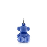Colgante oso de plata y cerámica azul marino Bold Bear