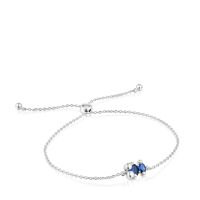 Pulsera cadena oso plata y zafiro azul Color Bear LGG