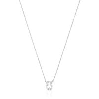 Collar corto de plata y motivo oso New Silueta