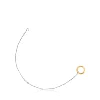 Pulsera cadena de acero y anilla de oro Hold