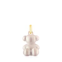 Colgante oso de acero en color blanco Bold Bear