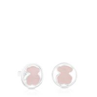 Aros Tous Camille de Plata con Cuarzo rosa