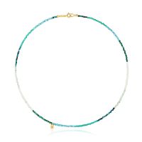 Collar corto con baño de oro 18 kt sobre plata y turmalinas