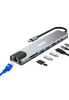Hub USB C Adaptador Kolke 8 en 1 USB 3.0 RJ45 Mac Windows
