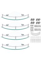 Repisas Esquineras de Vidrio 4 Unidades Para Ducha Baño