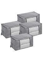 Pack 4 Cajas Organizadoras DecoTeam Tela con Visor 60x35x40