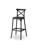 Silla bar negra con respaldo cruzado