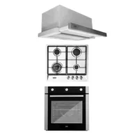 Kit Horno 60 litros con spiedo + Encimera a gas 4 quemadores + Campana retráctil