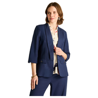 Blazer Azul Manga 3/4 Lino