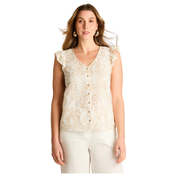 Blusa Beige Broderie con Volantes