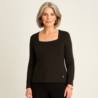 Polera Negra Cuello Cuadrado