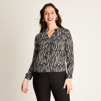 Blusa Negra Estampado Animal Print