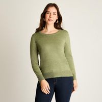 Sweater Verde con Puños Contrastantes