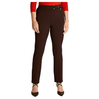 Pantalón Café Básico Recto con Pretina Elasticada