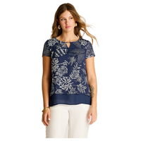 Blusa Azul Manga Corta