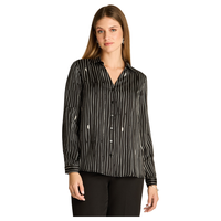 Blusa Camisera Negra Satin Básica