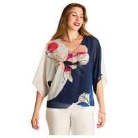 Túnica Azul Liviana de Manga Corta