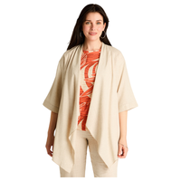 Tapado Beige Manga 3/4 No Elasticado Sin Forro Calce Holgado