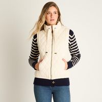 Parka Beige Sin Mangas No Elasticado Con Forro Calce Normal