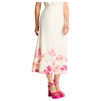 Falda Midi Crudo Floral