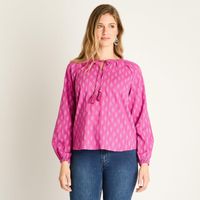 Blusa Magenta con Escote Amarre