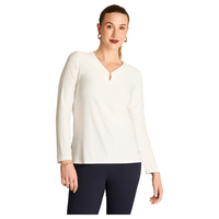 Polera Crudo Manga Larga con Detalle en el Escote