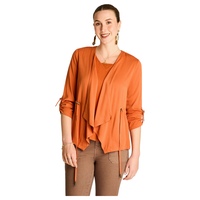 Tapado Terracota Manga Larga Roll Up con Cintura Ajustable