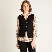 Cardigan Negro sin Mangas