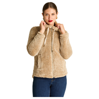 Poleron Coral Fleece Arena Manga Larga Elasticidad Baja Sin Forro Calce Normal Tela Punto