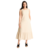 Vestido Maxi Arena No Elasticado Sin Forro Calce Holgado