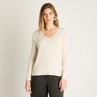 Polera Beige con Volantes