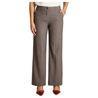 Pantalón Palazzo Gris Formal de Un Botón