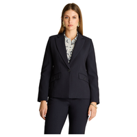 Blazer Azul Manga Larga Elasticidad Nula Con Forro Calce Normal Tela Plano