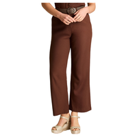Pantalón Palazzo Lino Formal Café con Cinturón