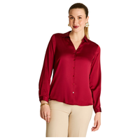 Blusa Camisera Roja Satin Básica