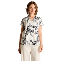 Blusa Azul Estilo Fresco y Estampado Floral