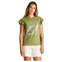 Polera Verde Manga Corta Sin Forro Calce Normal