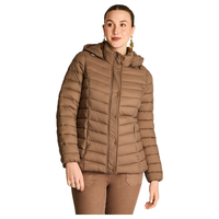 Parka Taupe Manga Larga Elasticidad Nula Sin Forro Calce Normal Tela Plano