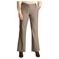 Pantalón Formal Gris Recto con Aplicación de Botones en Pretina