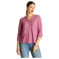 Polera Morado Estampada con Detalle de Macramé