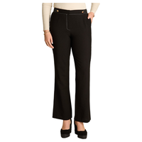 Pantalon Formal Negro Elasticidad Nula Sin Forro Calce Normal Tela Plano