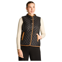 Parka Negro Sin Mangas Elasticidad Nula Con Forro Calce Normal Tela Plano