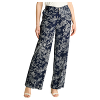 Pantalón Casual Palazzo Azul Estampado