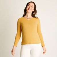 Polera Mostaza con Detalle en Escote