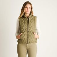 Parka Verde Sin Mangas No Elasticado Con Forro Calce Normal