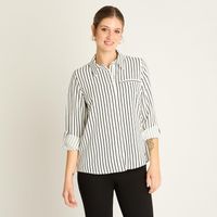 Blusa Blanca con Rayas Finas