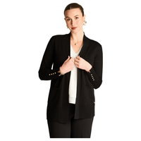 Tapado Negro Manga Larga Elasticidad Media Sin Forro Calce Normal Tela Tejido