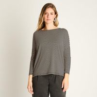 Polera Camel Manga Larga Elasticidad Media Sin Forro Calce Holgado