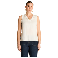 Blusa Blanco Sin Mangas con Escote en V